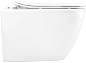 Rea Martin - závesná WC misa Rimless 51x37 s pomaly-padajúcim sedátkom, biela, REA-C8006
