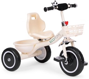 Trojkolka protišmykové rukoväte zvončekový kôš béžová ECOTOYS