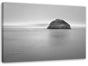 Obraz na plátně Mořská skála černá bílá - 120x80 cm