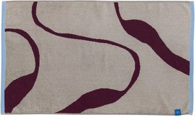 Vínová/sivobéžová kúpeľňová predložka do sprchy z bio bavlny 50x80 cm Nova Arte – Mette Ditmer Denmark