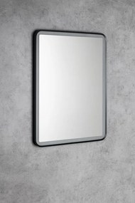 Aqualine Aqualine, SWIDA zrkadlo s LED osvetlením 60x80cm, dotykový senzor, stmievateľné, čierna matná, SW060