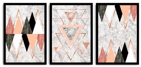 Súprava divokých obrazov 3 ks 35x50 cm ružová