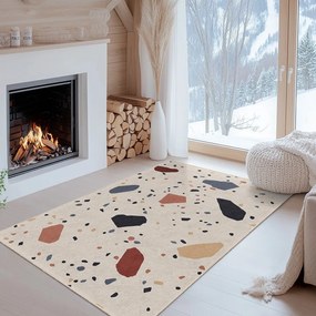 Krémový prateľný behúň 60x230 cm Cracked Terrazzo – Mila Home