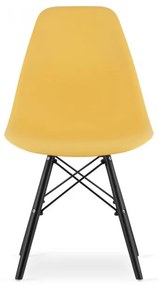 Set jedálenských stoličiek OSAKA horčicové (čierne nohy) 4ks
