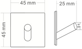 Sapho Sapho, vešiačik samolepiaci, čierna matná, 31203