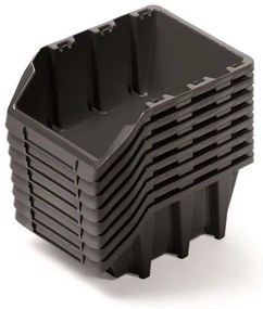 Sada 8 úložných boxov po 16 × 9,8 × 7 cm, čierna