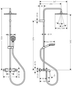 Hansgrohe Vernis Shape, Showerpipe 240 1jet s vaňovým termostatom, čierna matná, HAN-26900670