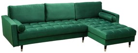 Rohová sedačka Cosy Velvet II smaragdovo zelený zamat