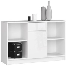 Komoda Briar  (biela + biely lesk). Akcia -20%. Vlastná spoľahlivá doprava až k Vám domov. 1069870