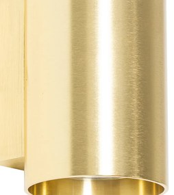 Moderná nástenná lampa zlatá okrúhla 2-svetlá - Sandy