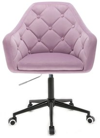 LuxuryForm DESIGN Kreslo ANDORA VELUR na čierne podstave s kolieskami - levanduľa