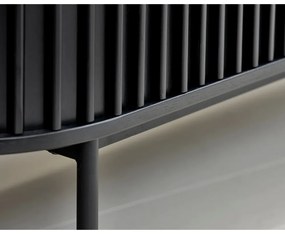 Čierna nízka komoda v dekore duba s posuvnými dverami 73x160 cm Siena – Unique Furniture