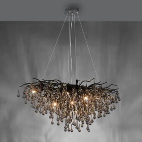 Paul Neuhaus 2192-18 - Závesný luster na lanku ICICLE 10xG9/40W/230V 50x100 cm čierna