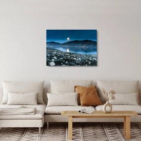 Sklenený obraz nočné krajiny, Island (70x50 cm)