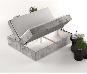Sivá boxspring posteľ s úložným priestorom 200x200 cm Yoko – Maison de Rêve