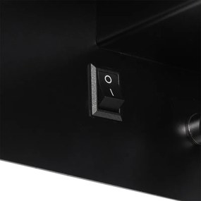 Moderná nástenná lampa čierna vrátane LED s USB - Thijs