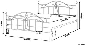 Kovová posteľ 180 x 200 cm biela ANTLIA Beliani
