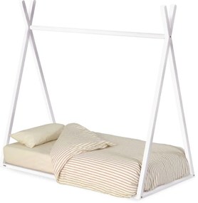 Biela domčeková detská posteľ z bukového dreva 70x140 cm Maralis - Kave Home