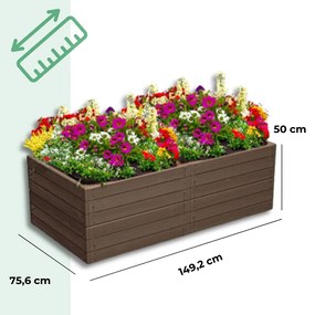 Prosperplast Vyvýšený záhon WOODY, 2ks, 149x75,6x25cm, hnedá