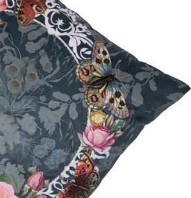 Zelený ručne vyrobený vankúš s kvetmi v korune Crown - 45*45*10cm