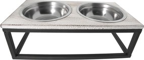Misky v kovovom stojane - 30*15*10 cm / 2*0,2L
