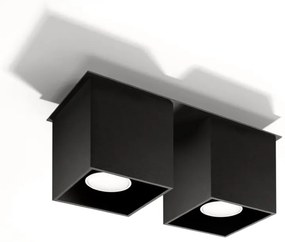 Stropné svietidlo Quad, 2x čierne kovové tienidlo