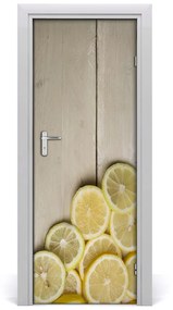 Fototapeta na dvere samolepiace citróny na dreve 85x205 cm