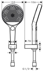 Hansgrohe Rainfinity, sprchový set 130 3jet s hadicou 1250 mm, chrómová, HAN-26852000
