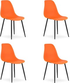 Set štyroch jedálenských stoličiek WAT oranžový - čierne nohy (4 ks)