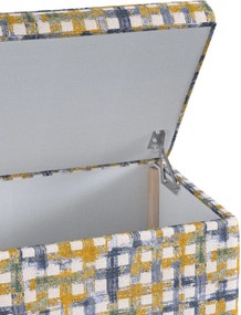 Truhlica čalúnená farba produktu modrá látka zapletaná, vzorované