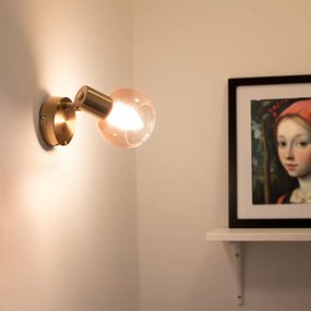 Inteligentný reflektor zlatý s ružovým sklom vrátane WiFi P45 - Vidro