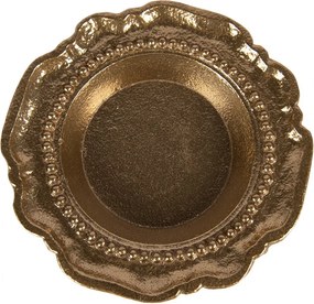 Zlatá antik dekoračná okrúhla miska Raw Gold - Ø 12*2 cm