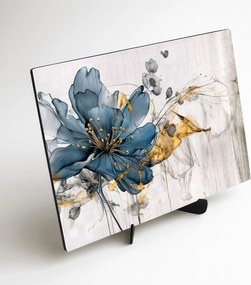 DUBLEZ | Drevený obraz kvetu do spálne - Modrá vášeň
