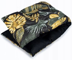 Podsedák na lavičku 120x40 cm - šedo/zlaté listy