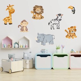 PIPPER. Textilná nálepka na stenu "Zvieratká zo ZOO"