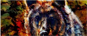 Obraz - Medveď, maľba (120x50 cm)