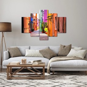 Obraz - Farebné domy v Burane, Benátky (150x105 cm)