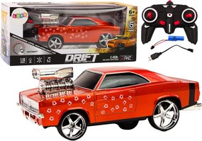 LEAN Toys Diaľkovo ovládané auto 1:18 drift 360 svetlá zvuky červené