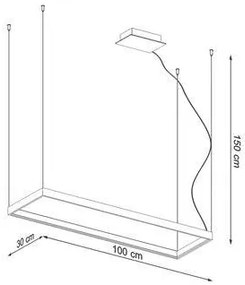 Závesné LED svietidlo Tuula m, 1x LED 50w, 3000k, g