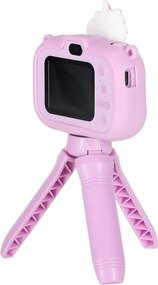 Detský digitálny fotoaparát KIK jednorožec 1080P so statívom, fialový