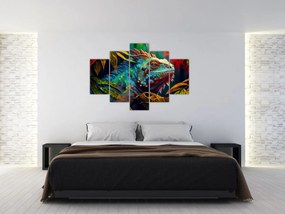 Obraz - Farebný leguán (150x105 cm)