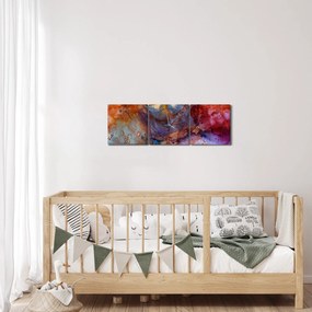 Obraz - Abstraktné atramentové umenie (s hodinami) (90x30 cm)
