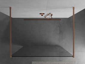 Mexen Kioto, sprchová zástena Walk-In 155 x 200 cm, 8mm číre sklo, medený matný profil, 800-155-002-65-00