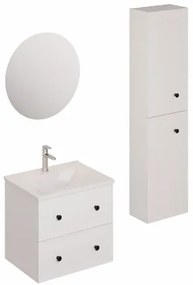 Kúpeľňová zostava s umývadlom vrátane umývadlovej batérie, vtoku a sifónu Naturel Forli biela KSETFORLI9, 1 ks