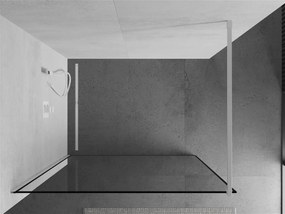 Mexen Kioto, Walk-In sprchová zástena 80 x 200 cm, 8mm sklo číre/čierny vzor, biely profil, 800-080-101-20-70