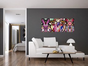 Obraz - Street art - sova (120x50 cm)