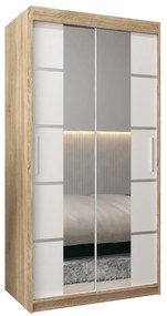 Šatníková skriňa 100 cm Verika 4 100 (dub sonoma + biela). Akcia -24%. Vlastná spoľahlivá doprava až k Vám domov. 1064256