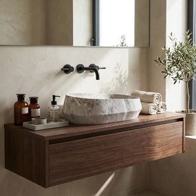 Rea Zoe Rock, umývadlo na dosku 550x355x170 mm, šedá-imitácia kameňa,  REA-U0643