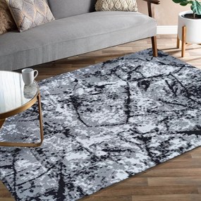 Moderný koberec s kamuflážnym vzorom v sivej farbe Šírka: 60 cm | Dĺžka: 100 cm