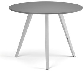 Konferenčný stôl PRIMO ZEN, priemer 100 cm, biela podnož, grafit
